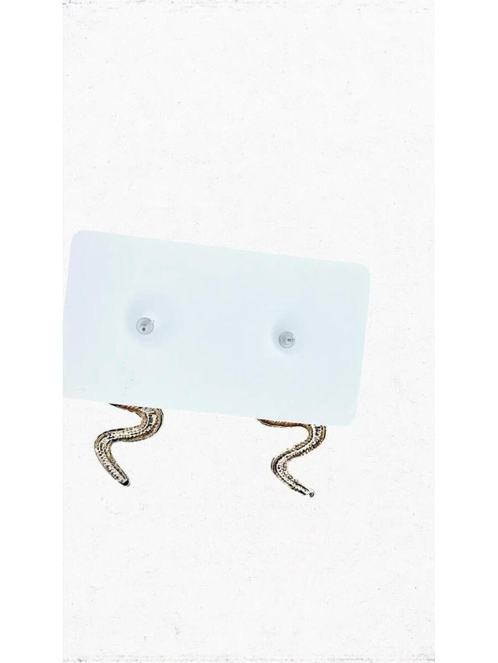 5770gc. Snake Goldtone Earrings - Picture 4 of 5